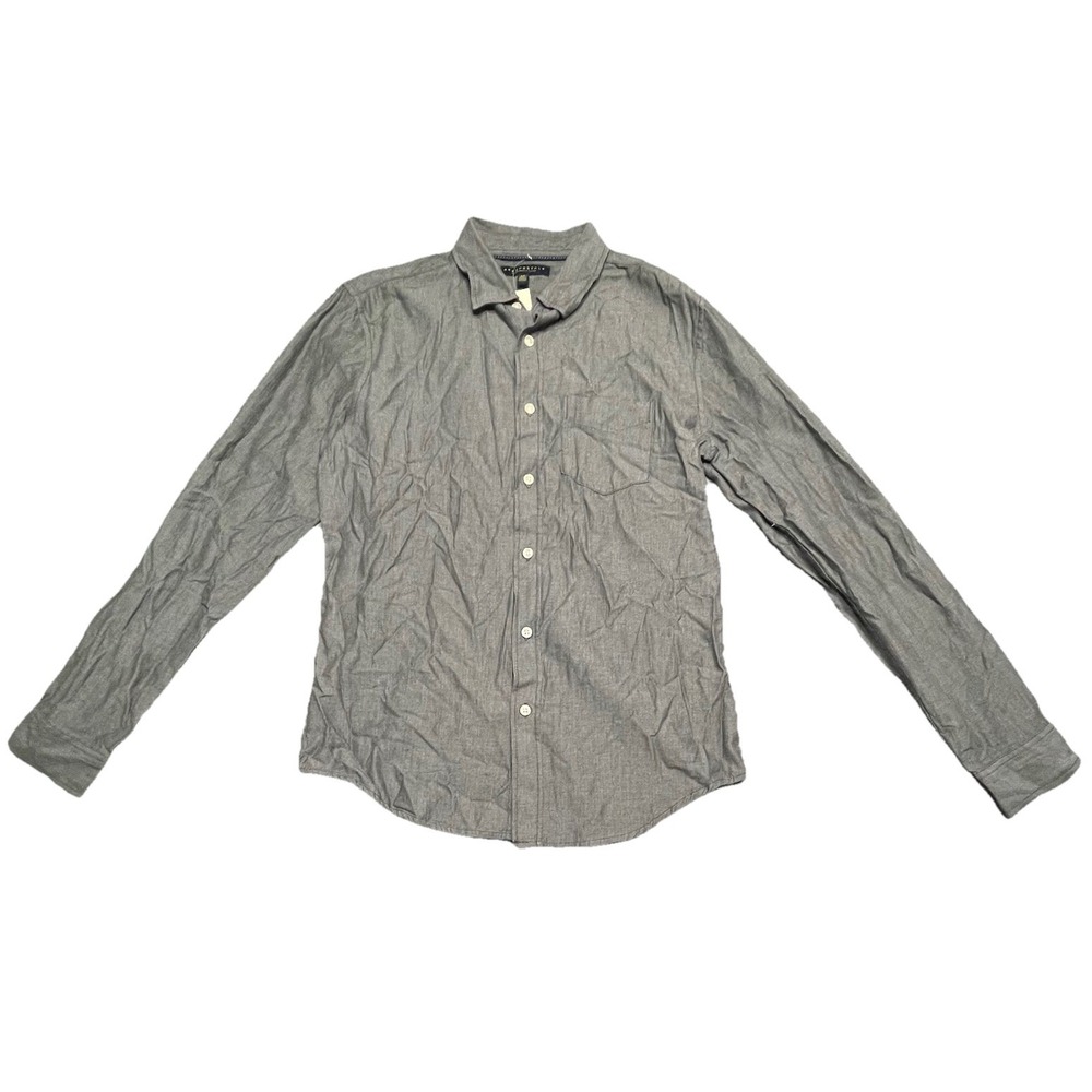 Aeropostale Mens Shirt Gray Small Long Sleeve Cotton Button‎ Up NWT